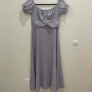SHEIN Lavender Puff Sleeve Midi Dress
